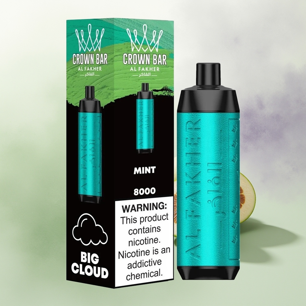 Wholesale Pakistan Al Fakher Crown Bar 8000 Crystal Disposable Vape Mint 5mg/ml Nicotine