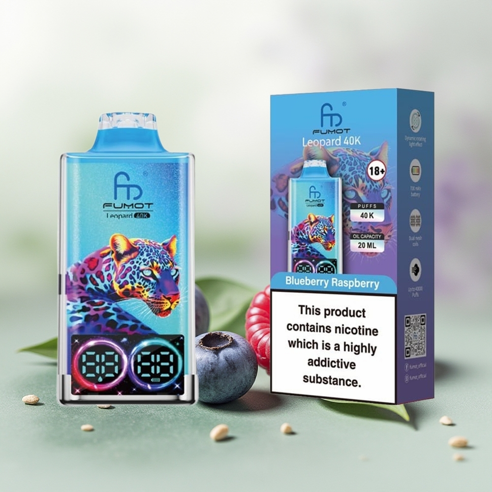 Wholesale Pakistan Fumot Leopard 40K Puffs Disposable Vape Blueberry Raspberry 0%,2%,3%,5% Nicotine Contain