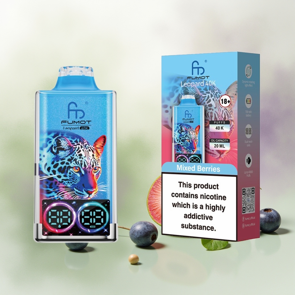 Wholesale Pakistan Fumot Leopard 40K Puffs Disposable Vape Mixed Berries 0%,2%,3%,5% Nicotine Contain