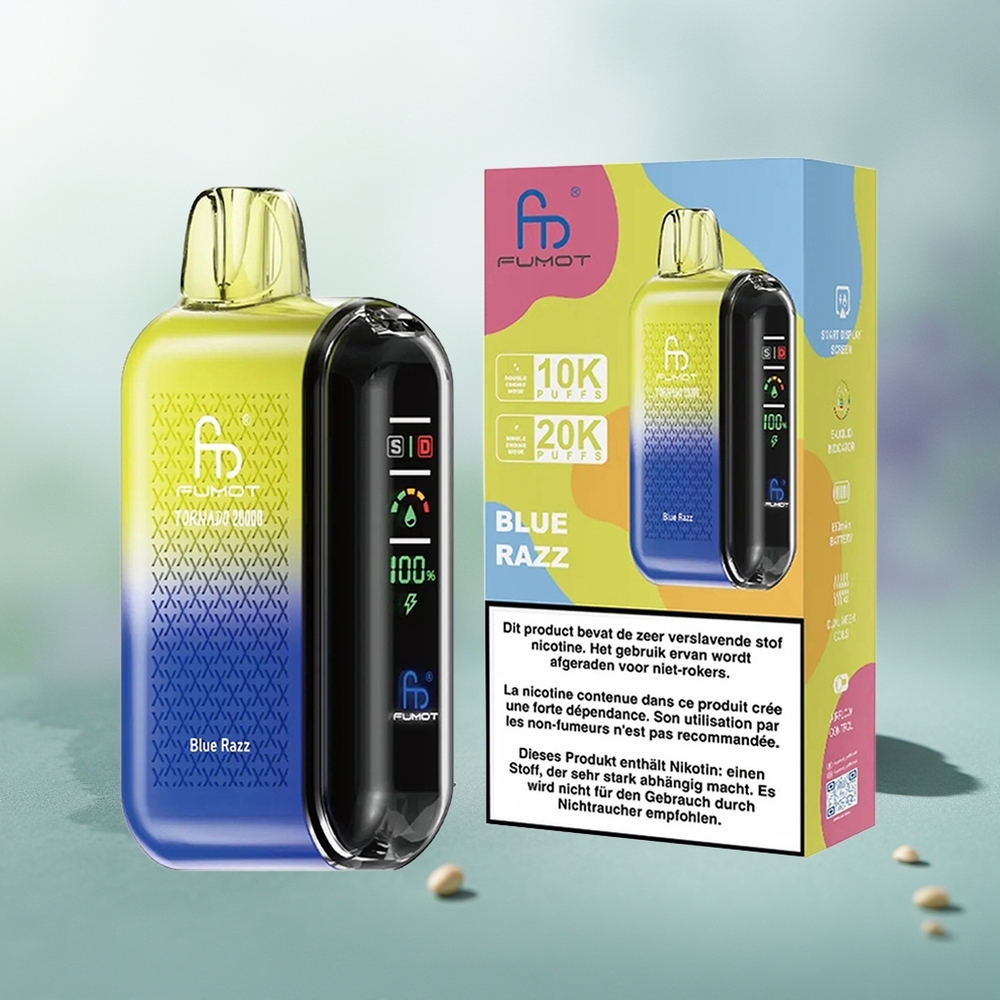 Wholesale Pakistan Fumot Tornado 20000 Puffs Disposable Vape Blue Razz 20mg/ml Nicotine Contain