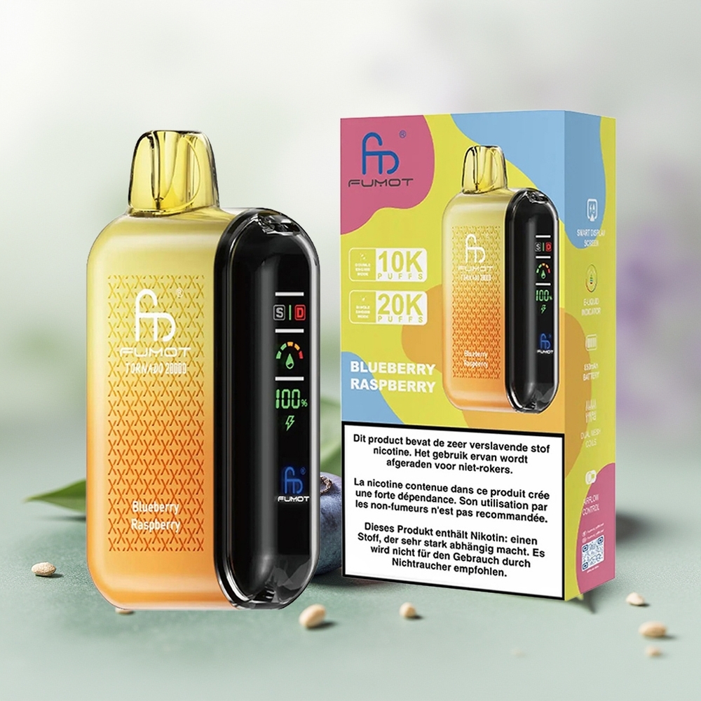 Wholesale Pakistan Fumot Tornado 20000 Puffs Disposable Vape Blueberry Raspberry 20mg/ml Nicotine Contain
