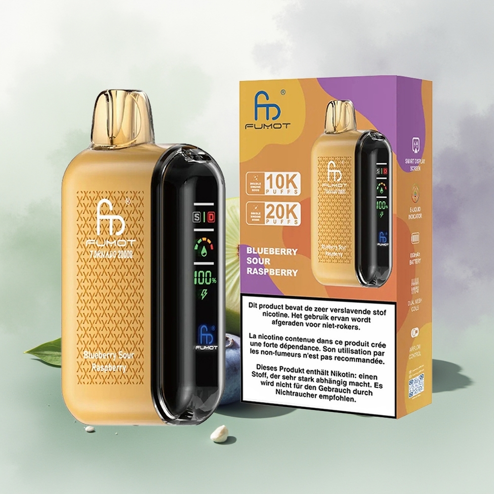 Wholesale Pakistan Fumot Tornado 20000 Puffs Disposable Vape Blueberry Sour Raspberry 20mg/ml Nicotine Contain