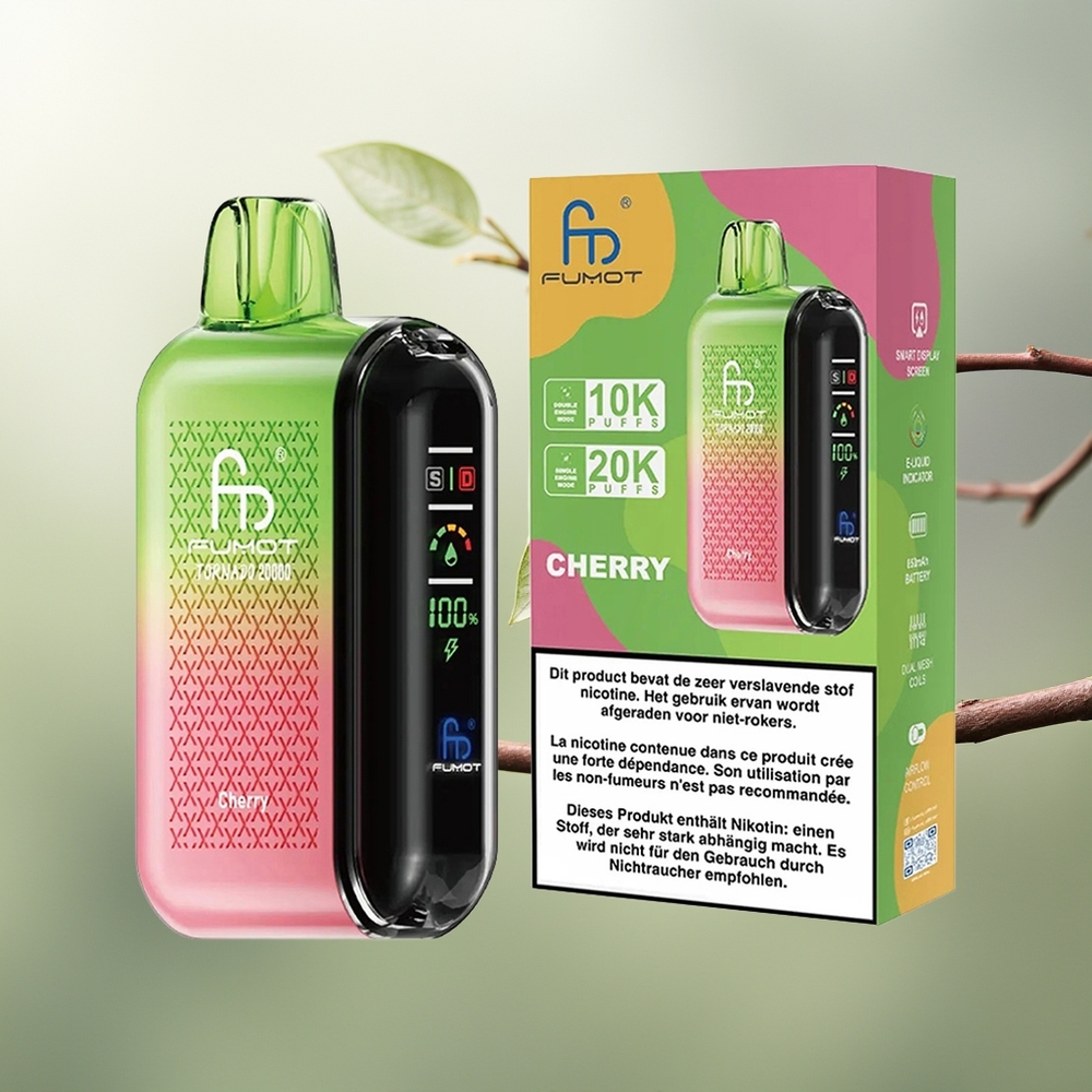 Wholesale Pakistan Fumot Tornado 20000 Puffs Disposable Vape Cherry 20mg/ml Nicotine Contain