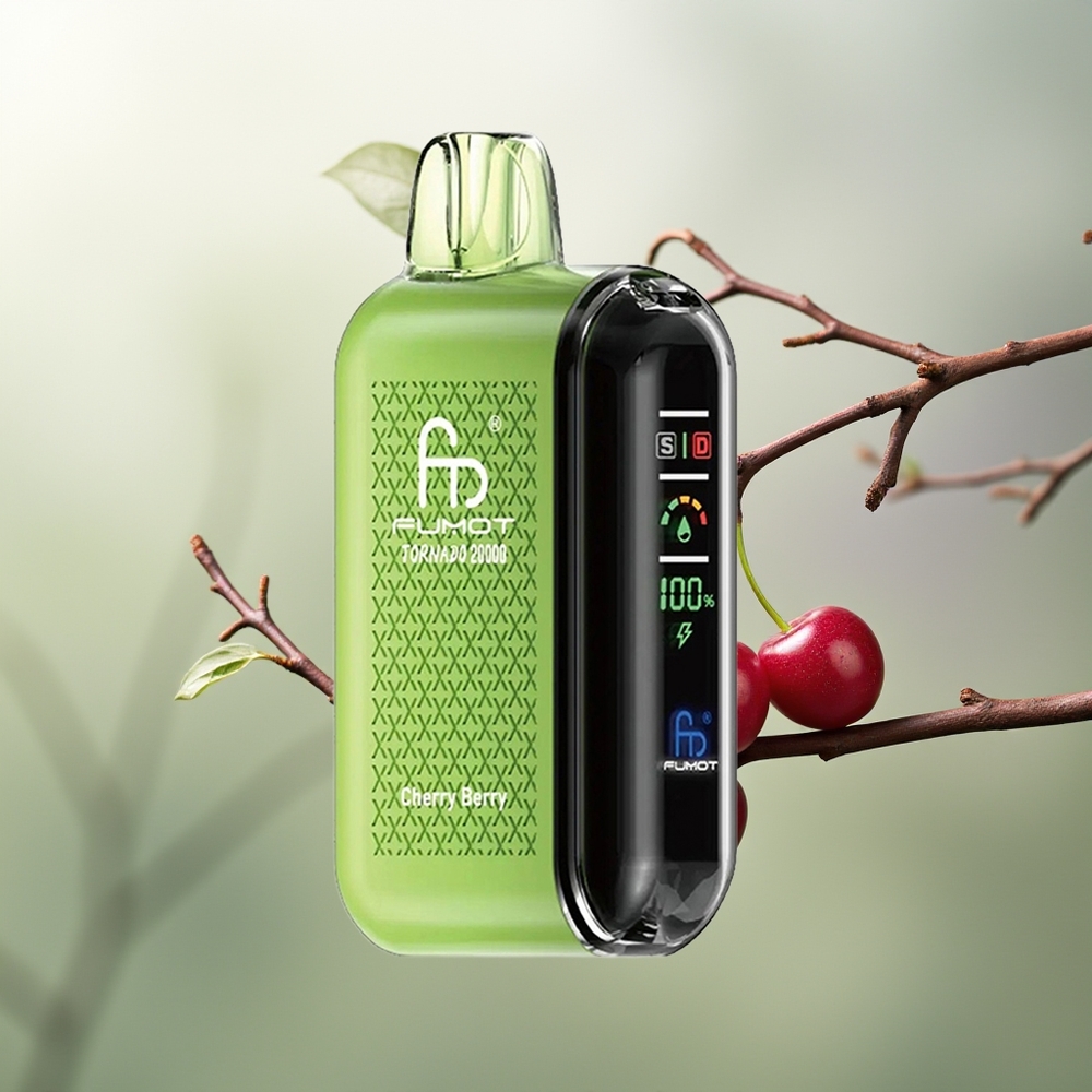 Wholesale Pakistan Fumot Tornado 20000 Puffs Disposable Vape Cherry Berry 20mg/ml Nicotine Contain