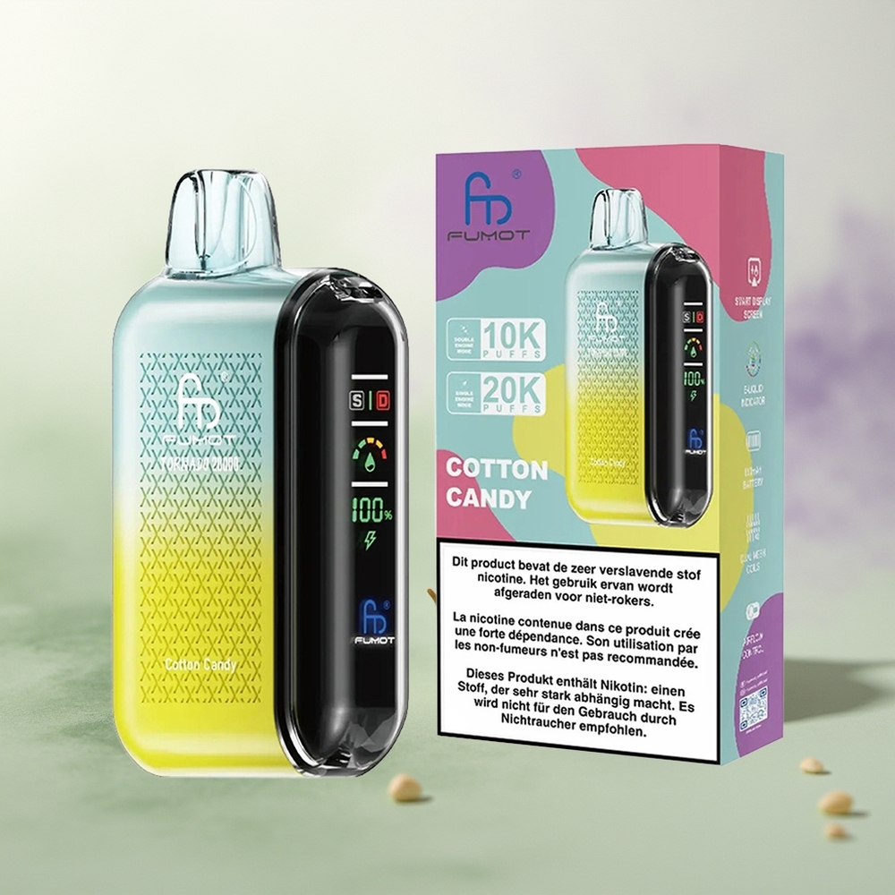 Wholesale Pakistan Fumot Tornado 20000 Puffs Disposable Vape Cotton Candy 20mg/ml Nicotine Contain