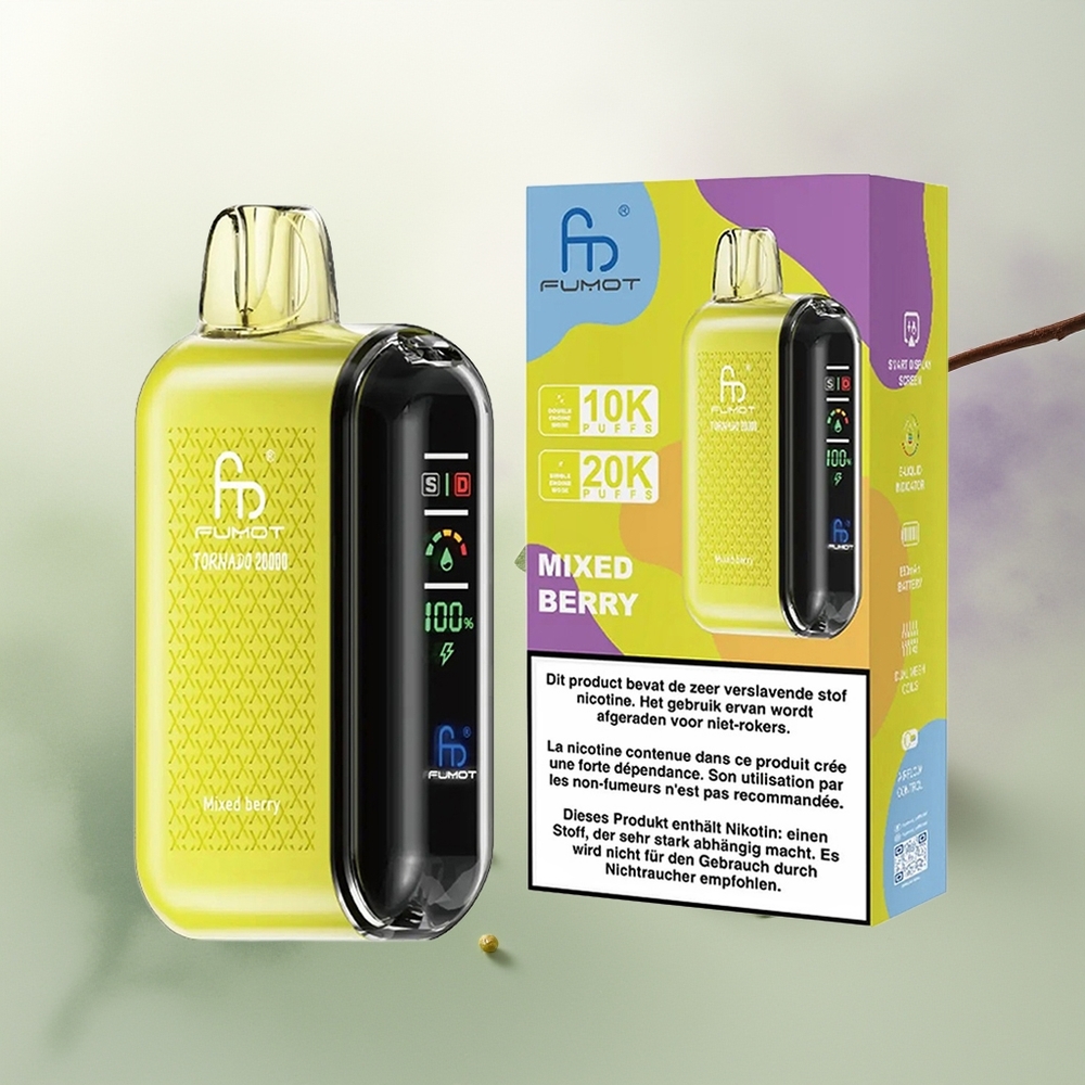 Wholesale Pakistan Fumot Tornado 20000 Puffs Disposable Vape Mixed Berry 20mg/ml Nicotine Contain