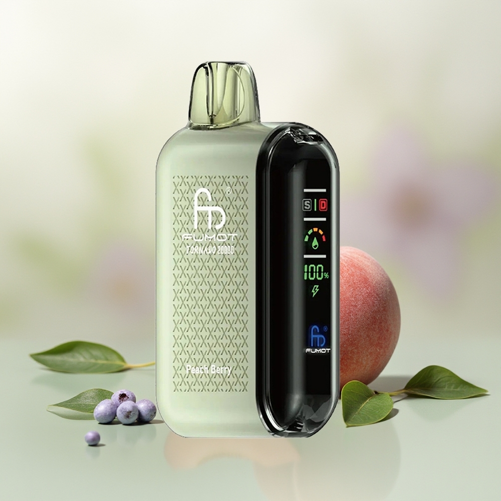 Wholesale Pakistan Fumot Tornado 20000 Puffs Disposable Vape Peach Berry 20mg/ml Nicotine Contain