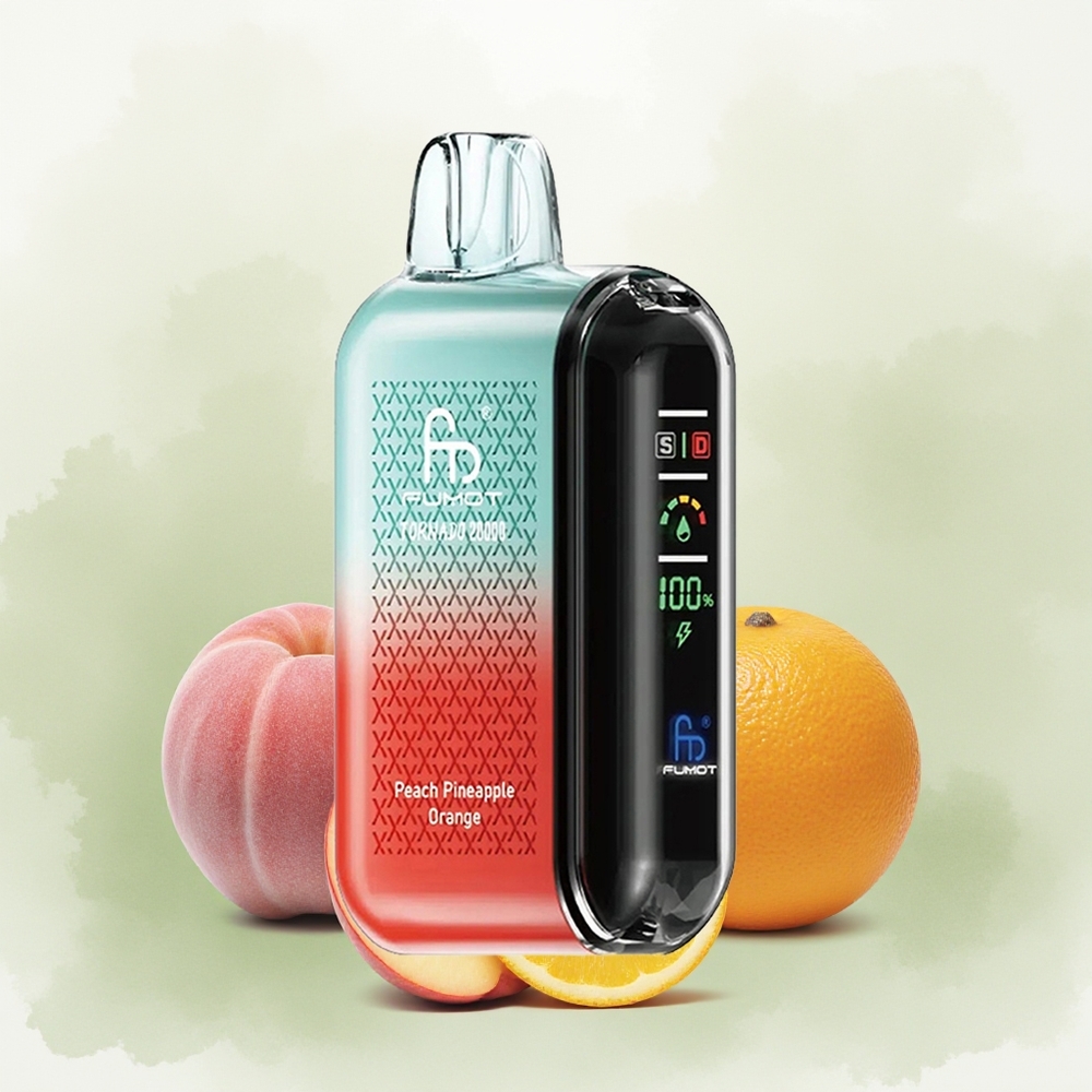 Wholesale Pakistan Fumot Tornado 20000 Puffs Disposable Vape Peach Pineapple Orange 20mg/ml Nicotine Contain