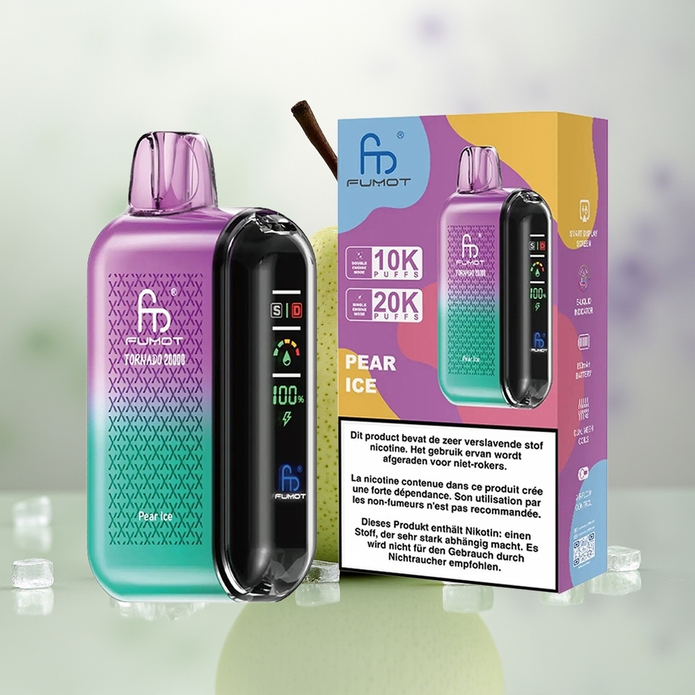 Wholesale Pakistan Fumot Tornado 20000 Puffs Disposable Vape Pear Ice 20mg/ml Nicotine Contain