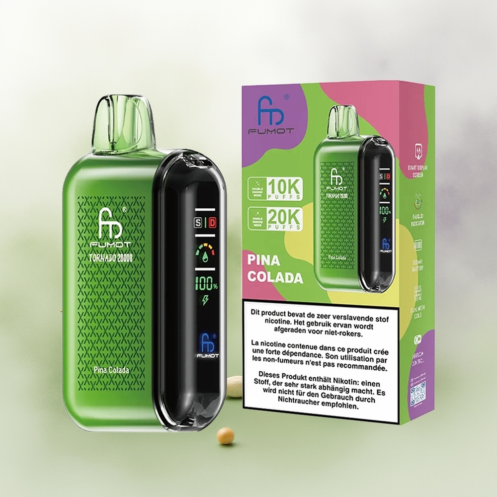Wholesale Pakistan Fumot Tornado 20000 Puffs Disposable Vape Pina Colada 20mg/ml Nicotine Contain