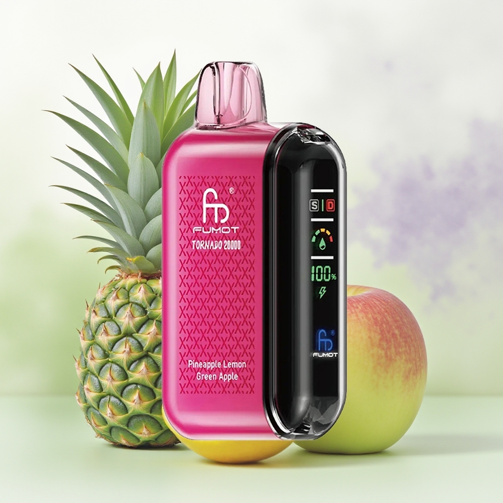 Wholesale Pakistan Fumot Tornado 20000 Puffs Disposable Vape Pineapple Lemon Green Apple 20mg/ml Nicotine Contain
