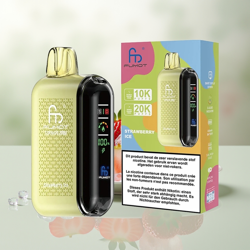 Wholesale Pakistan Fumot Tornado 20000 Puffs Disposable Vape Strawberry Ice 20mg/ml Nicotine Contain