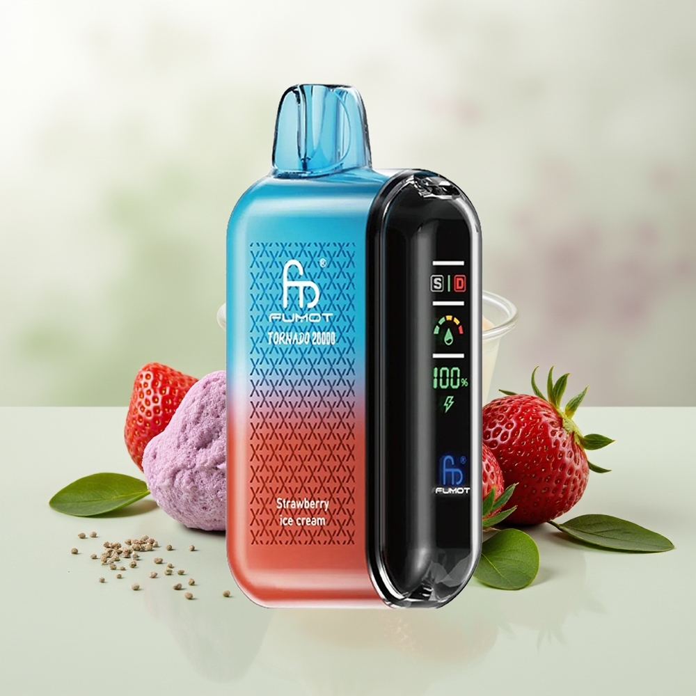 Wholesale Pakistan Fumot Tornado 20000 Puffs Disposable Vape Strawberry Ice Cream 20mg/ml Nicotine Contain