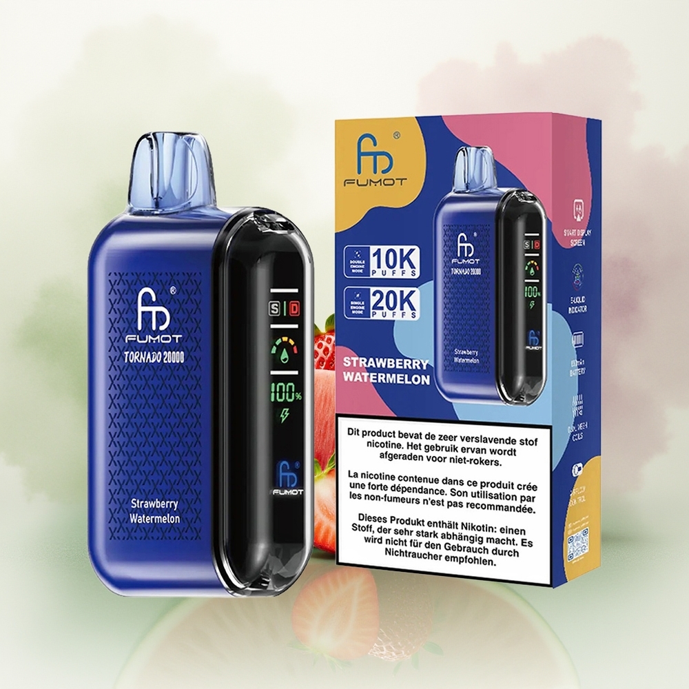 Wholesale Pakistan Fumot Tornado 20000 Puffs Disposable Vape Strawberry Watermelon 20mg/ml Nicotine Contain