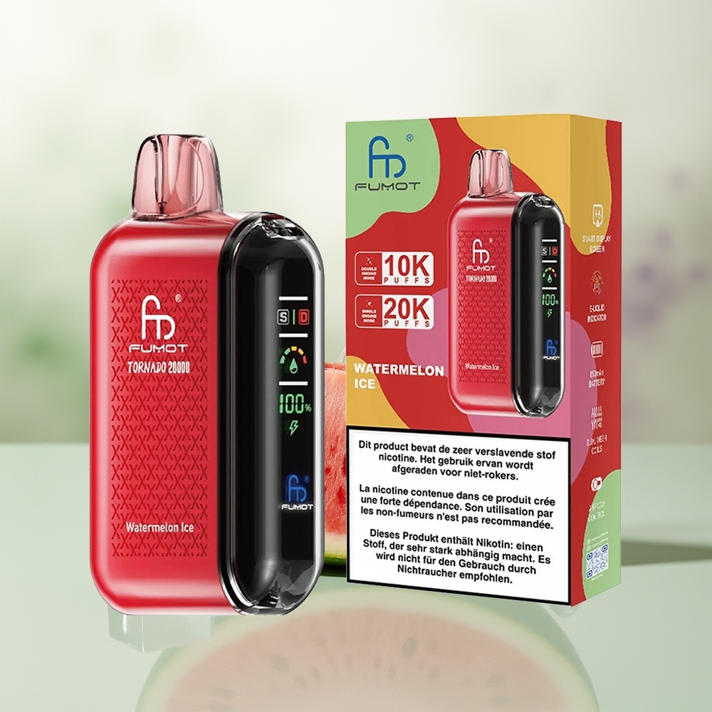 Wholesale Pakistan Fumot Tornado 20000 Puffs Disposable Vape Watermelon Ice 20mg/ml Nicotine Contain