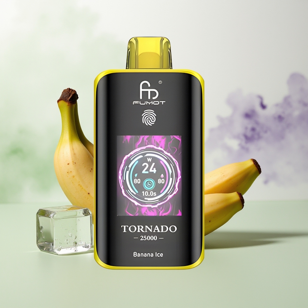 Wholesale Pakistan Fumot Tornado 25000 Puffs Disposable Vape Banana Ice 0%,2%,3%,5% Nicotine Contain