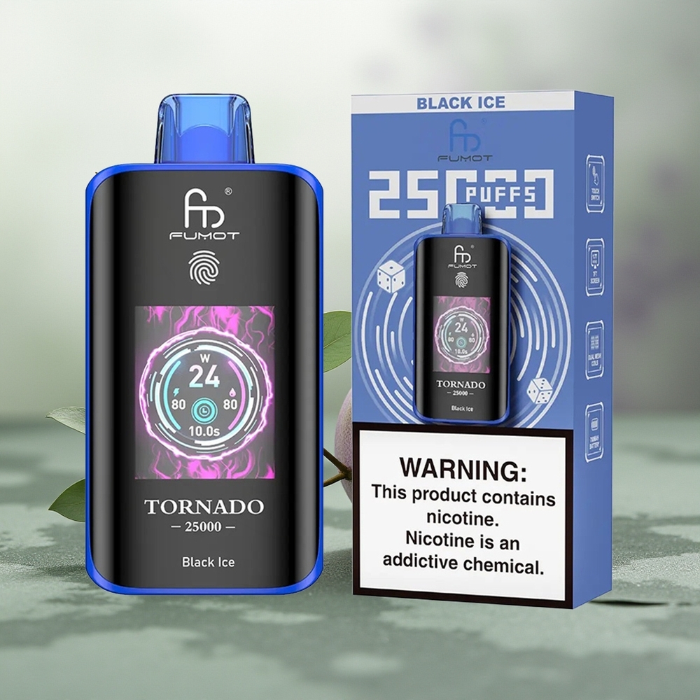 Wholesale Pakistan Fumot Tornado 25000 Puffs Disposable Vape Black Ice 0%,2%,3%,5% Nicotine Contain