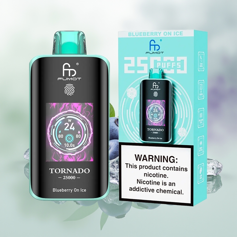 Wholesale Pakistan Fumot Tornado 25000 Puffs Disposable Vape Blueberry On Ice 0%,2%,3%,5% Nicotine Contain