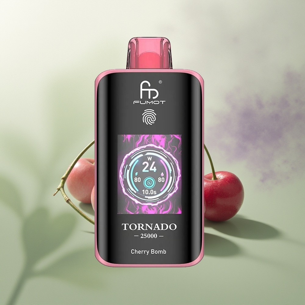 Wholesale Pakistan Fumot Tornado 25000 Puffs Disposable Vape Cherry Bomb 0%,2%,3%,5% Nicotine Contain