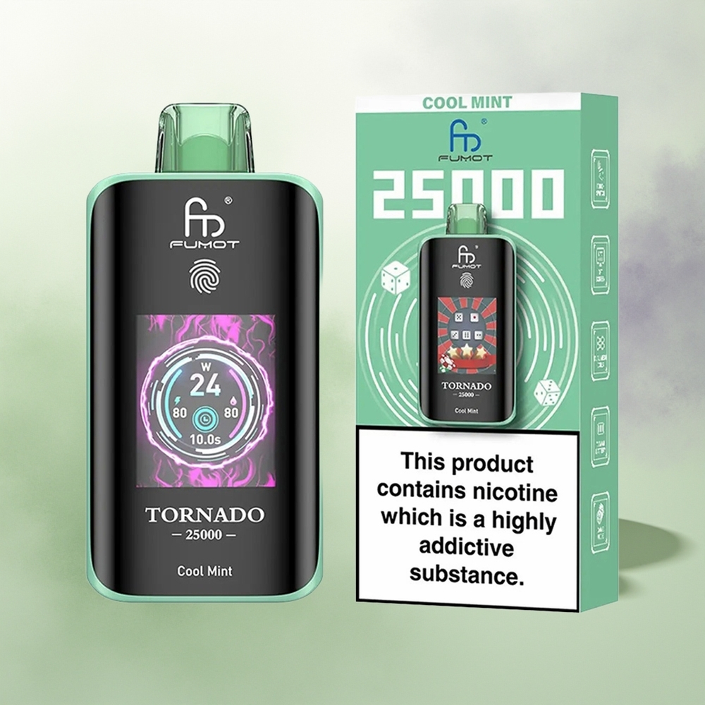 Wholesale Pakistan Fumot Tornado 25000 Puffs Disposable Vape Cool Mint 0%,2%,3%,5% Nicotine Contain