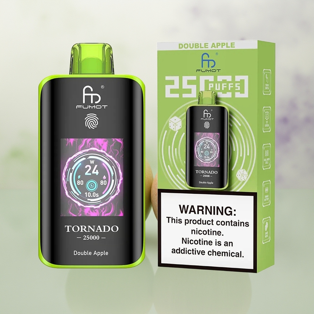 Wholesale Pakistan Fumot Tornado 25000 Puffs Disposable Vape Double Apple 0%,2%,3%,5% Nicotine Contain