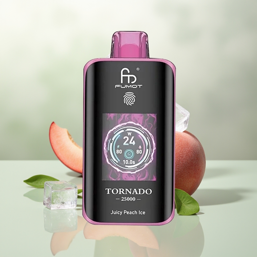 Wholesale Pakistan Fumot Tornado 25000 Puffs Disposable Vape Juicy Peach Ice 0%,2%,3%,5% Nicotine Contain