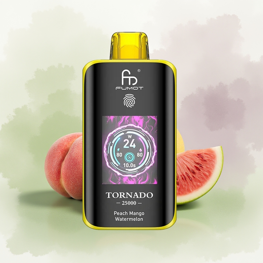 Wholesale Pakistan Fumot Tornado 25000 Puffs Disposable Vape Peach Mango Watermelon 0%,2%,3%,5% Nicotine Contain