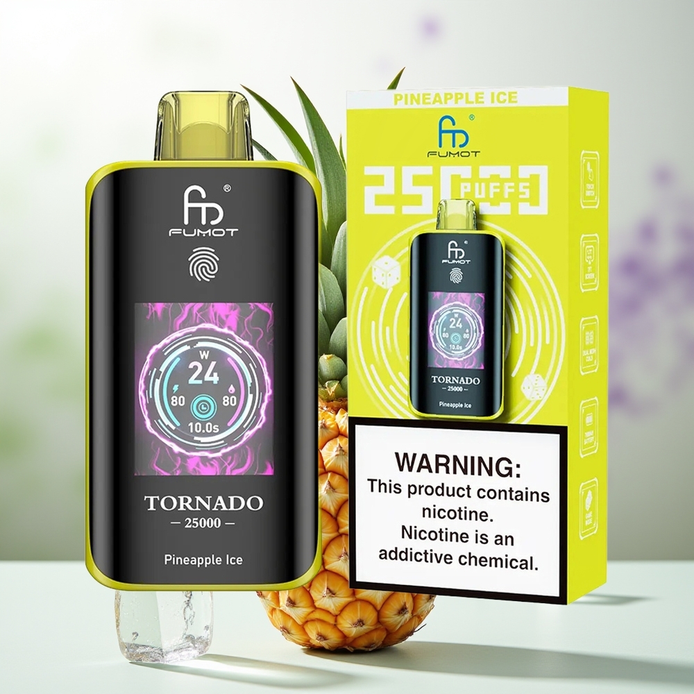 Wholesale Pakistan Fumot Tornado 25000 Puffs Disposable Vape Pineapple Ice 0%,2%,3%,5% Nicotine Contain