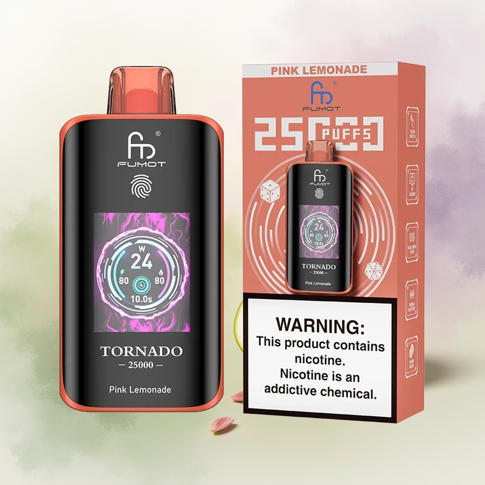 Wholesale Pakistan Fumot Tornado 25000 Puffs Disposable Vape Pink Lemonade 0%,2%,3%,5% Nicotine Contain