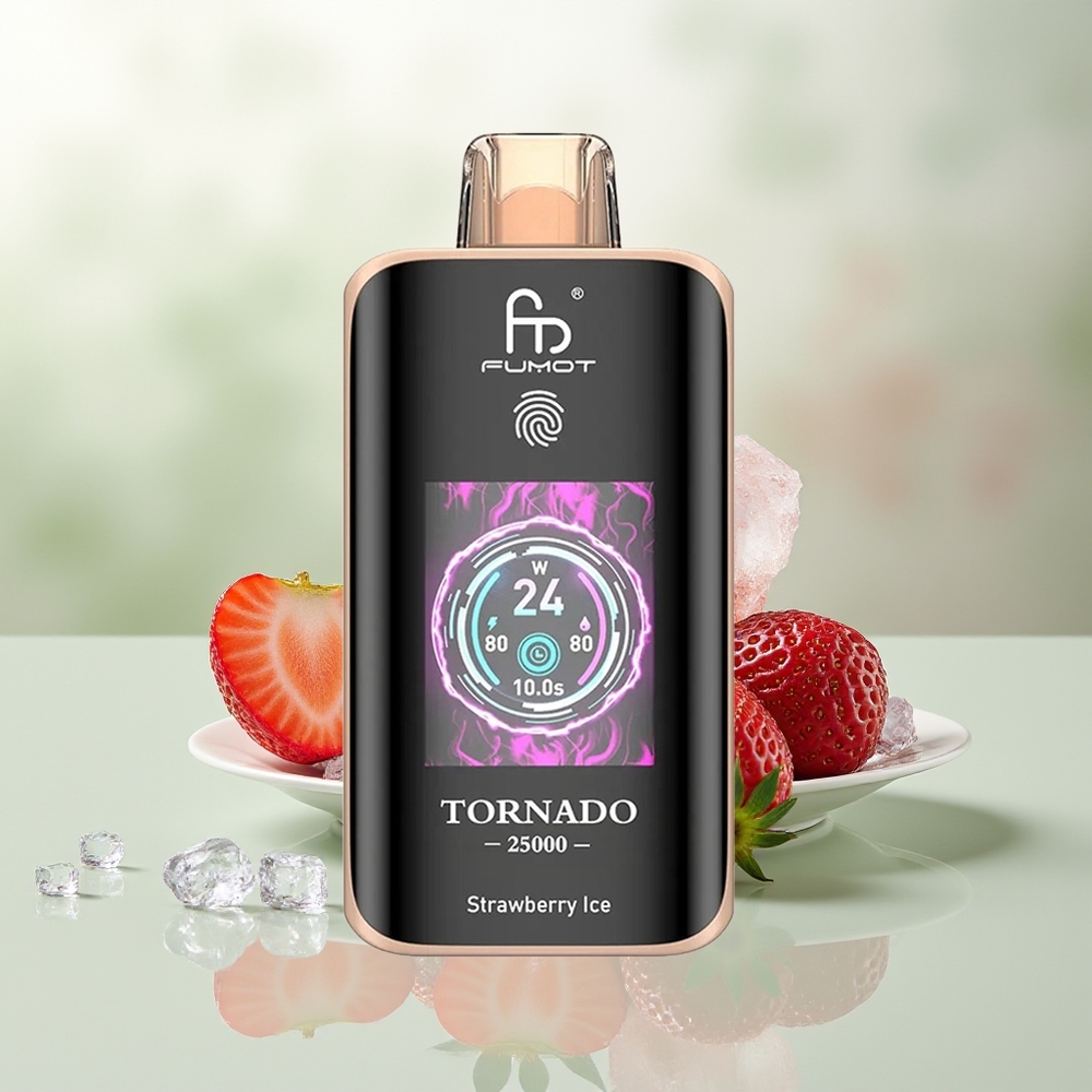 Wholesale Pakistan Fumot Tornado 25000 Puffs Disposable Vape Strawberry Ice 0%,2%,3%,5% Nicotine Contain