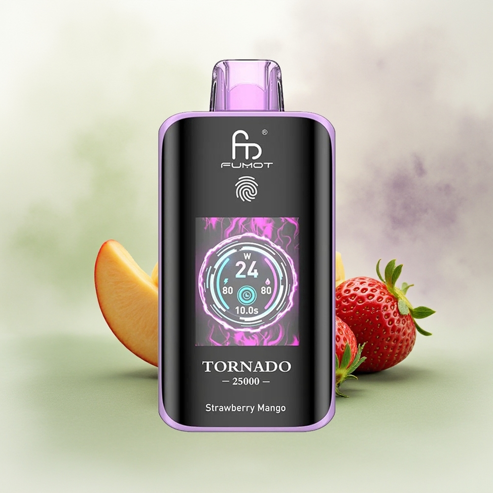 Wholesale Pakistan Fumot Tornado 25000 Puffs Disposable Vape Strawberry Mango 0%,2%,3%,5% Nicotine Contain