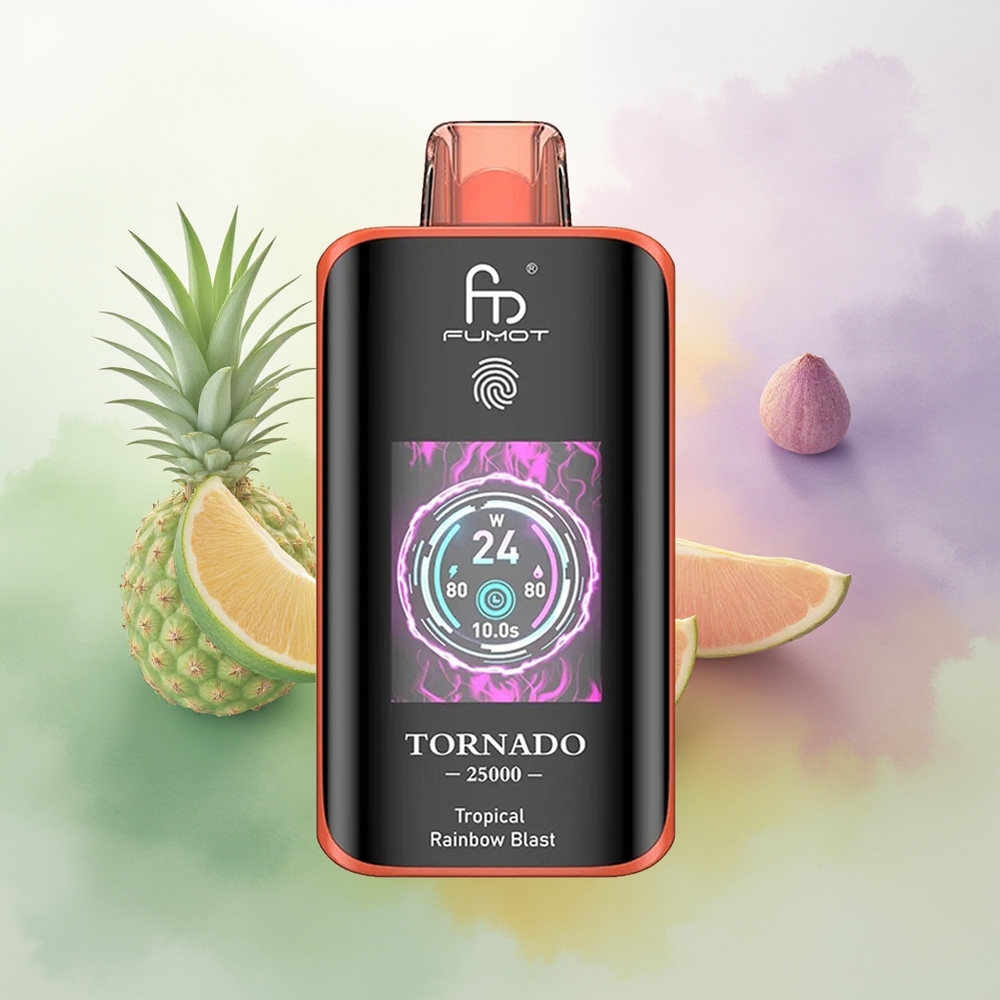 Wholesale Pakistan Fumot Tornado 25000 Puffs Disposable Vape Tropical Rainbow Blast 0%,2%,3%,5% Nicotine Contain