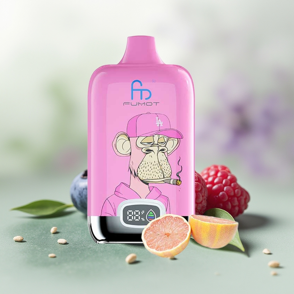 Wholesale Pakistan Fumot Tornado Digital Box 12000 Puffs Disposable Vape Blueberry Raspberry 0%,2%,3%,5% Nicotine Contain