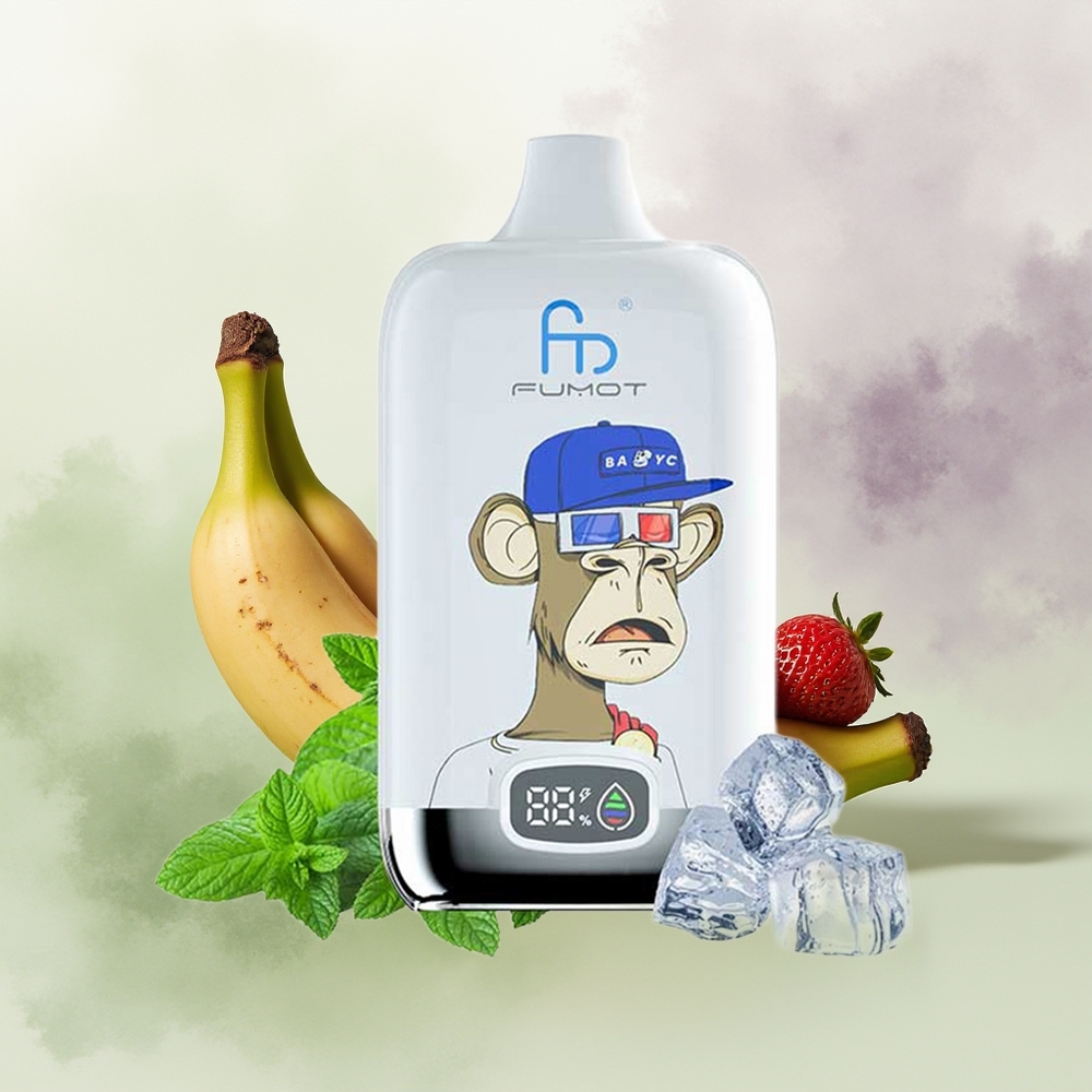 Wholesale Pakistan Fumot Tornado Digital Box 12000 Puffs Disposable Vape Strawberry Banana 0%,2%,3%,5% Nicotine Contain