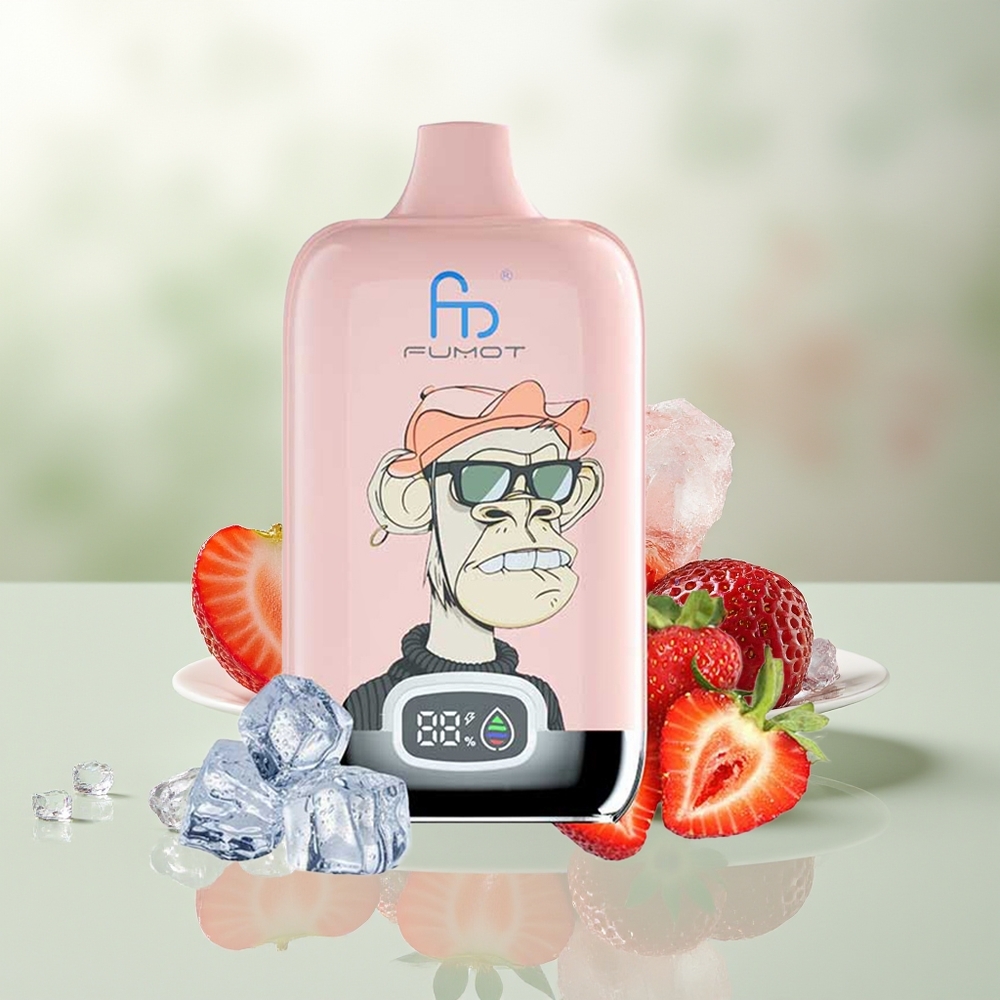 Wholesale Pakistan Fumot Tornado Digital Box 12000 Puffs Disposable Vape Strawberry Ice 0%,2%,3%,5% Nicotine Contain