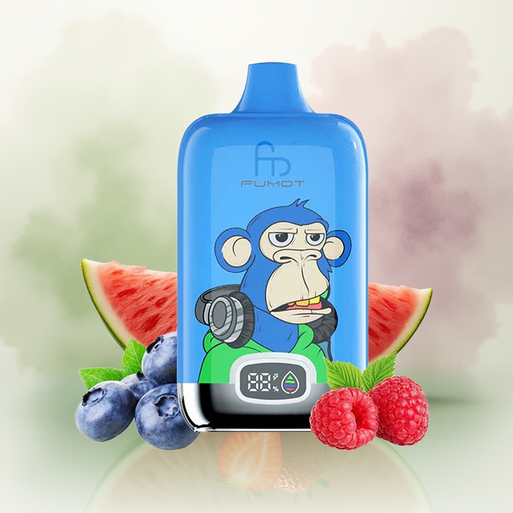Wholesale Pakistan Fumot Tornado Digital Box 12000 Puffs Disposable Vape Strawberry Watermelon 0%,2%,3%,5% Nicotine Contain