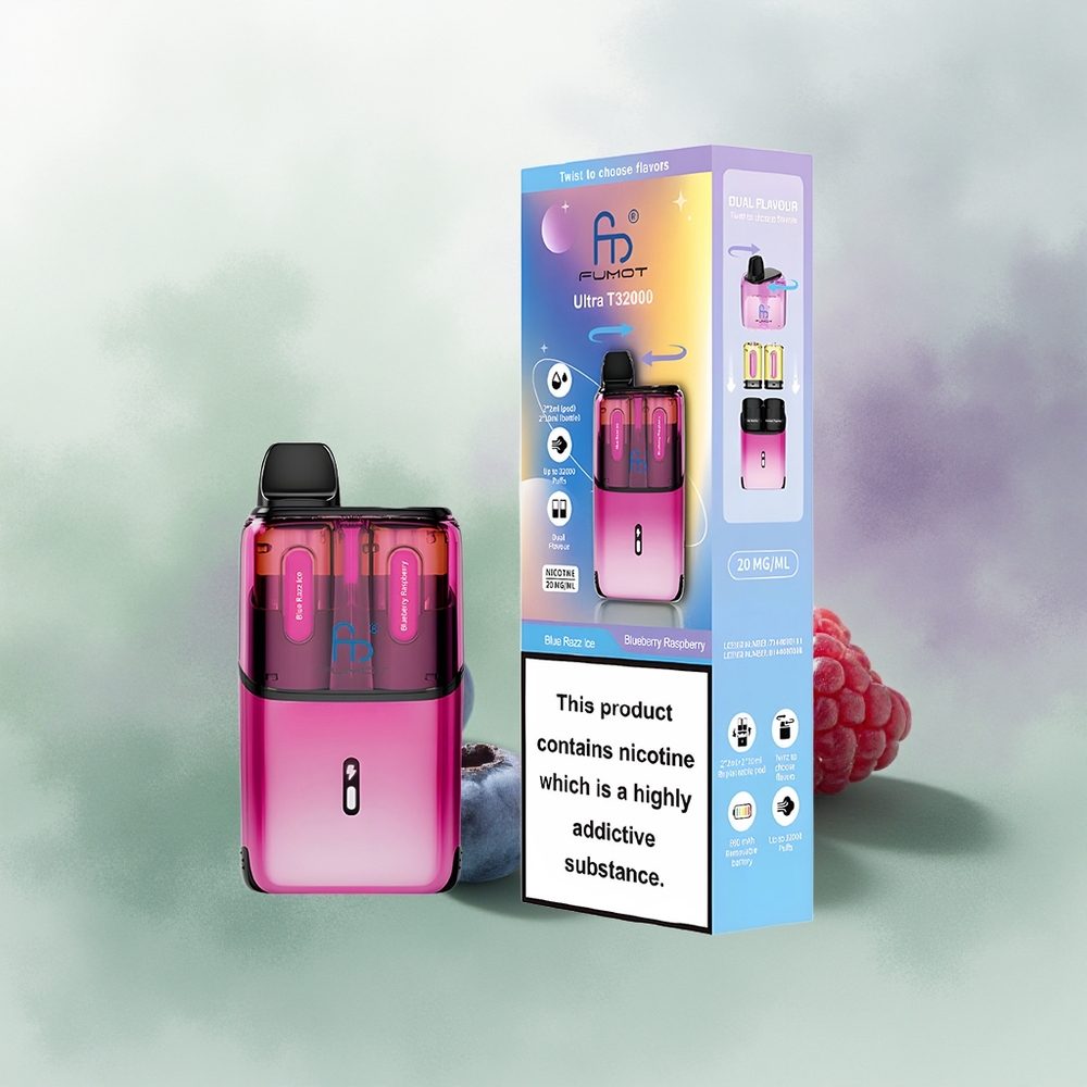 Wholesale Pakistan Fumot Ultra T32000 Disposable Vape Blue Razz Ice - Blueberry Raspberry 20mg/ml Nicotine Contain