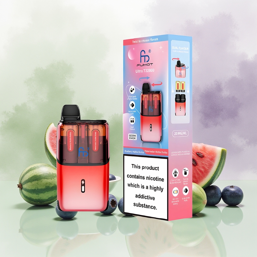 Wholesale Pakistan Fumot Ultra T32000 Disposable Vape Blueberry Hubba Bubba - Watermelon Hubba Bubba 20mg/ml Nicotine Contain