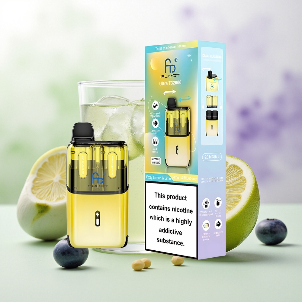 Wholesale Pakistan Fumot Ultra T32000 Disposable Vape Fizzy Lemon & Lime - Lemon & Blueberry 20mg/ml Nicotine Contain