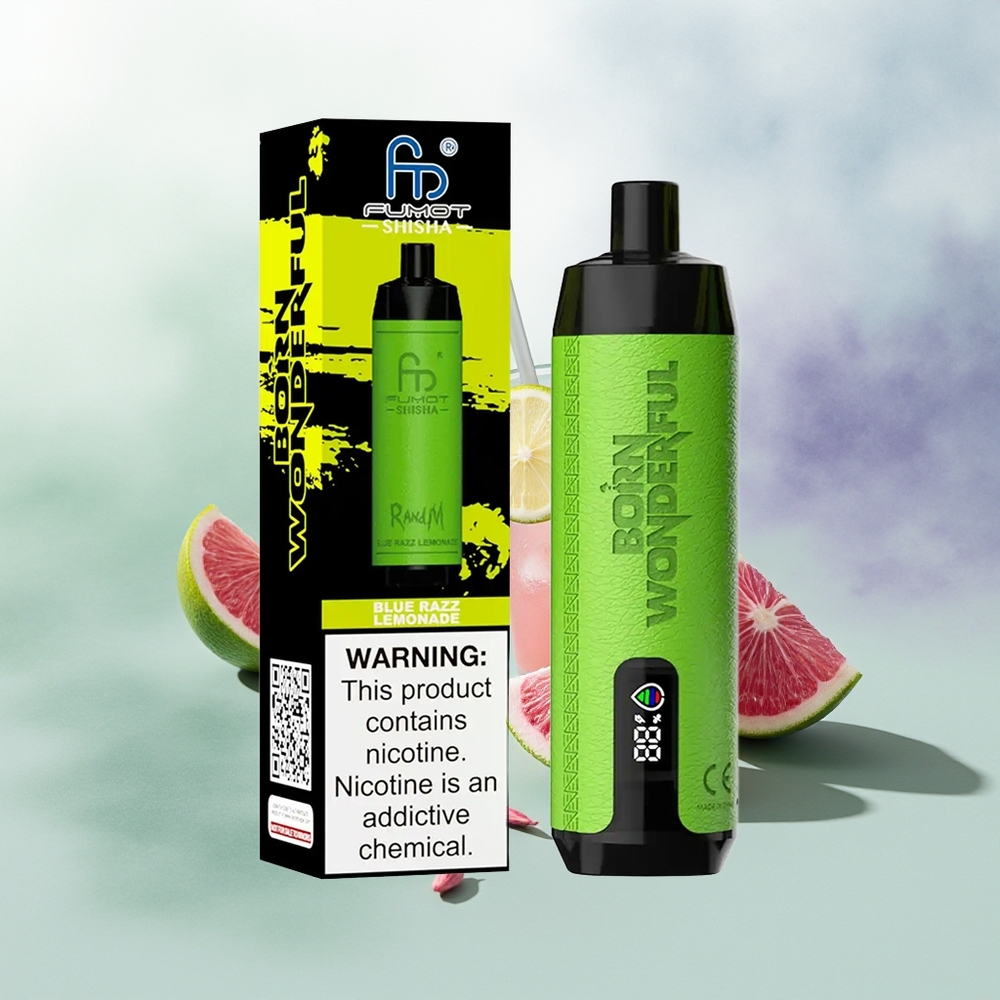 Wholesale Pakistan RandM Fumot Shisha 10000 Puffs Disposable Vape Blue Razz Lemonade 5mg/ml Nicotine Contain