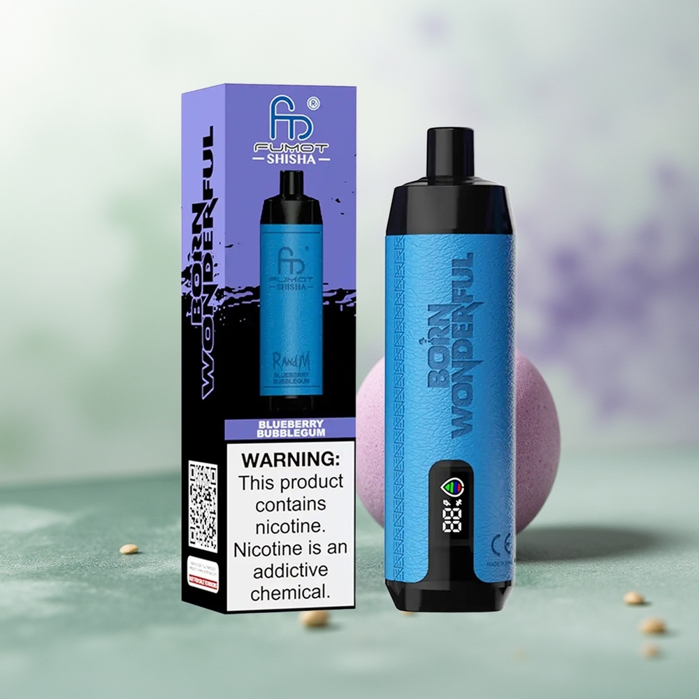 Wholesale Pakistan RandM Fumot Shisha 10000 Puffs Disposable Vape Blueberry Bubblegum 5mg/ml Nicotine Contain