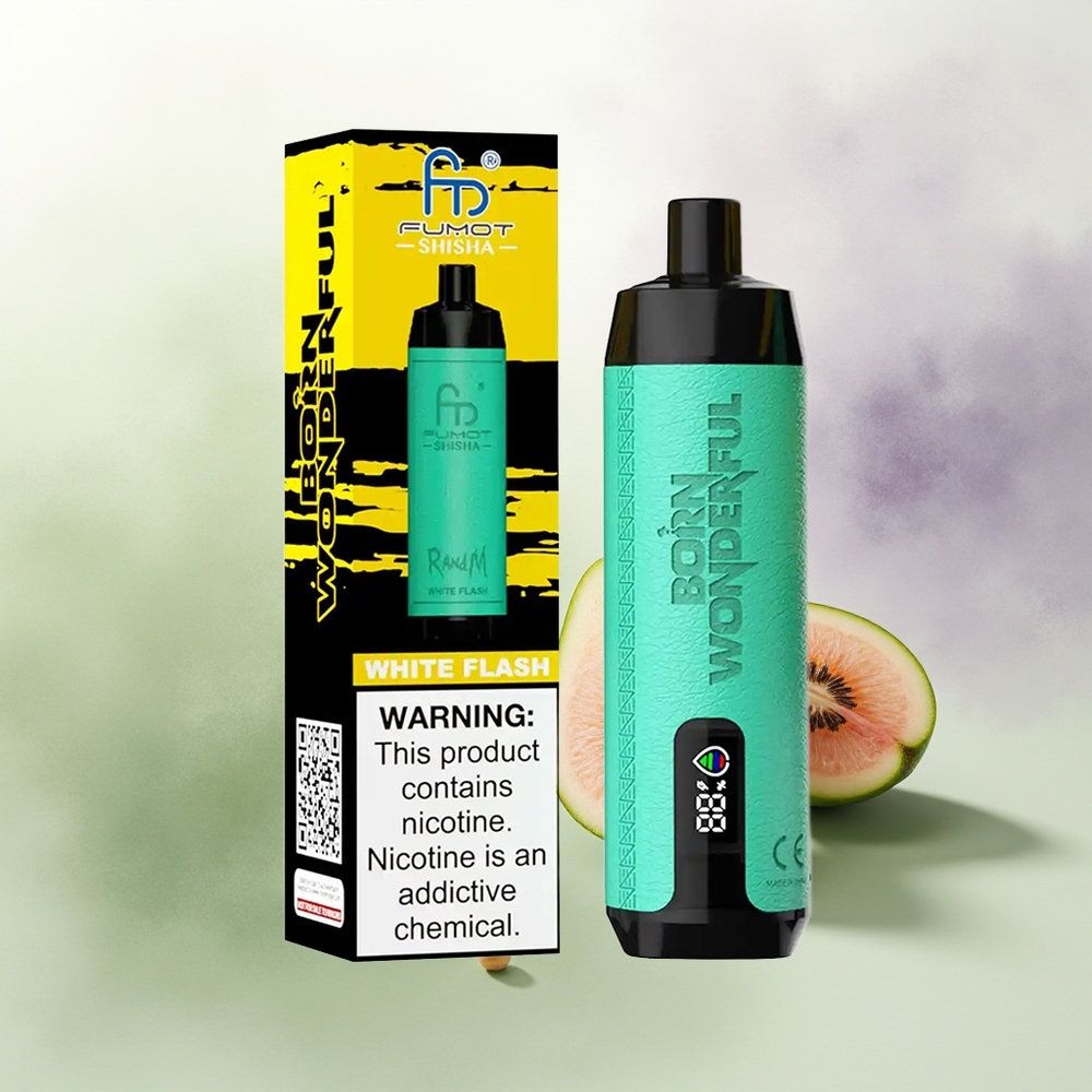 Wholesale Pakistan RandM Fumot Shisha 10000 Puffs Disposable Vape White Flash 5mg/ml Nicotine Contain