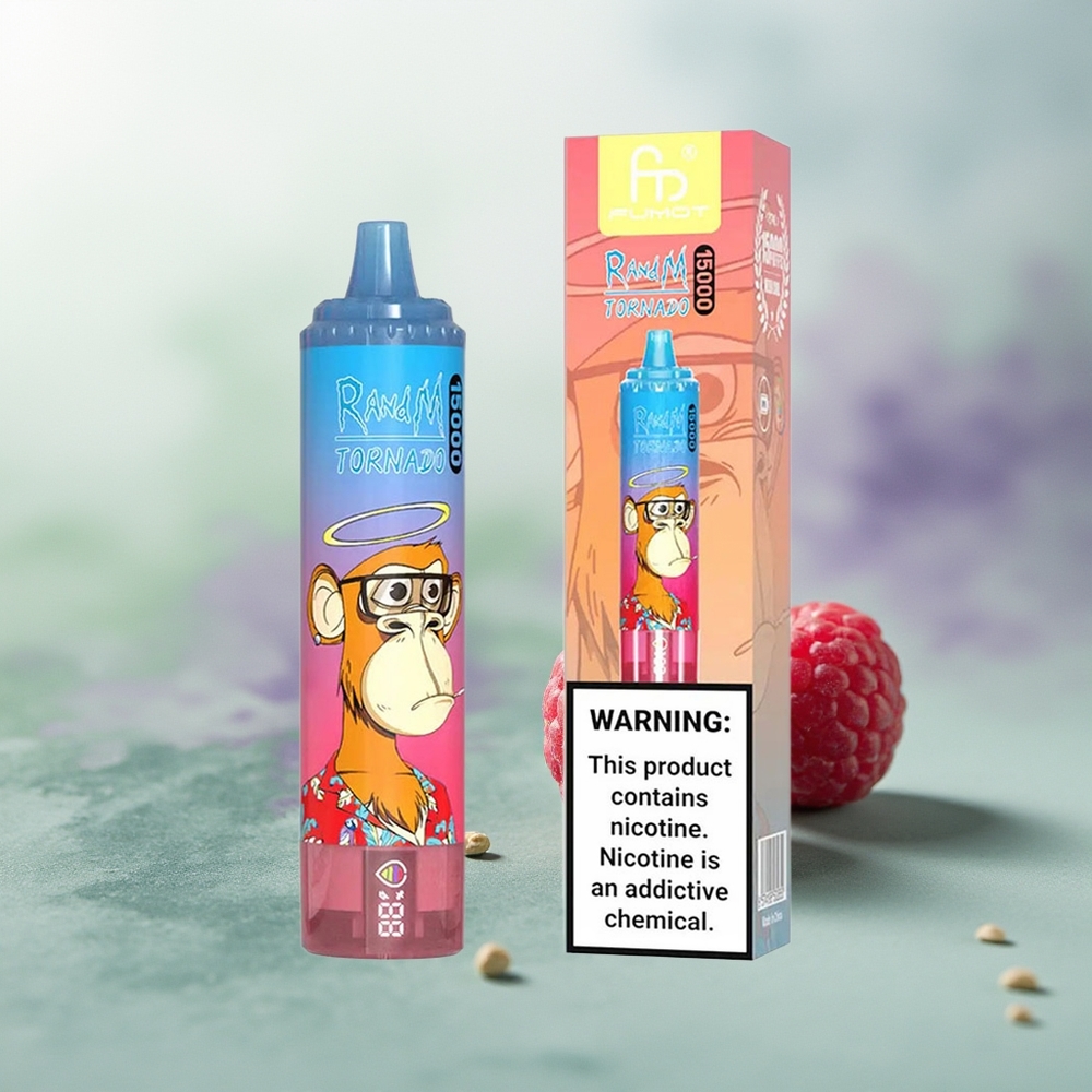 Wholesale Pakistan RandM Fumot Tornado 15000 Puffs Disposable Vape Blue Razz Cherry 0%,2%,3%,5% Nicotine Contain