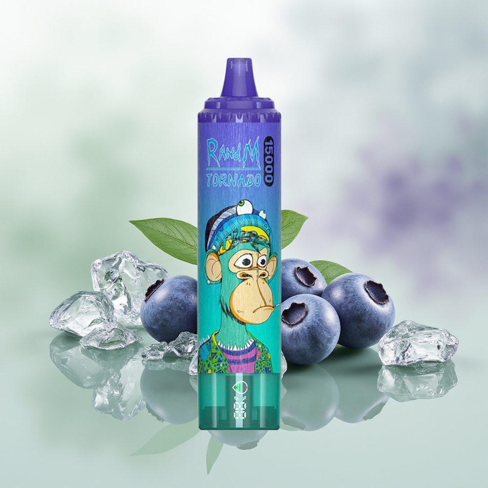 Wholesale Pakistan RandM Fumot Tornado 15000 Puffs Disposable Vape Blueberry On Ice 0%,2%,3%,5% Nicotine Contain