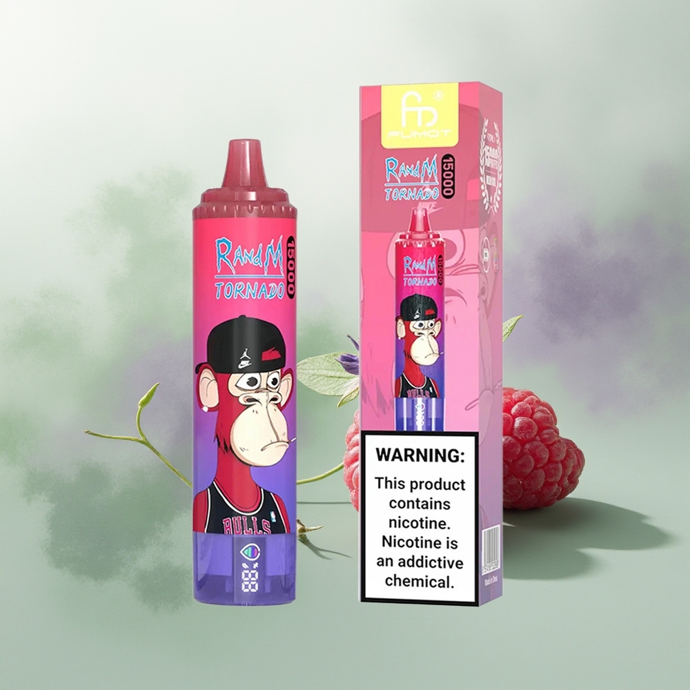 Wholesale Pakistan RandM Fumot Tornado 15000 Puffs Disposable Vape Bluesour Raspberry 0%,2%,3%,5% Nicotine Contain