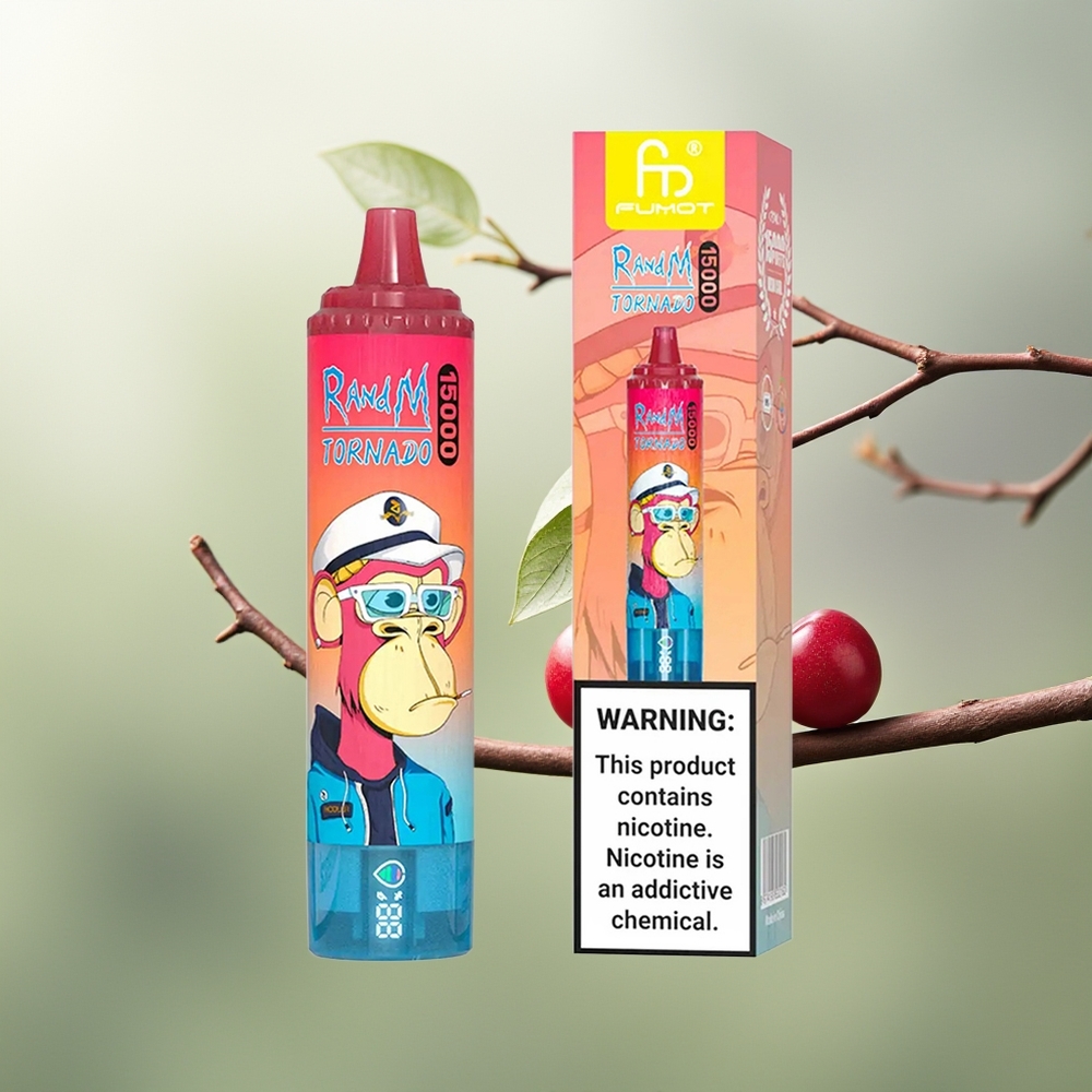 Wholesale Pakistan RandM Fumot Tornado 15000 Puffs Disposable Vape Cherry 0%,2%,3%,5% Nicotine Contain
