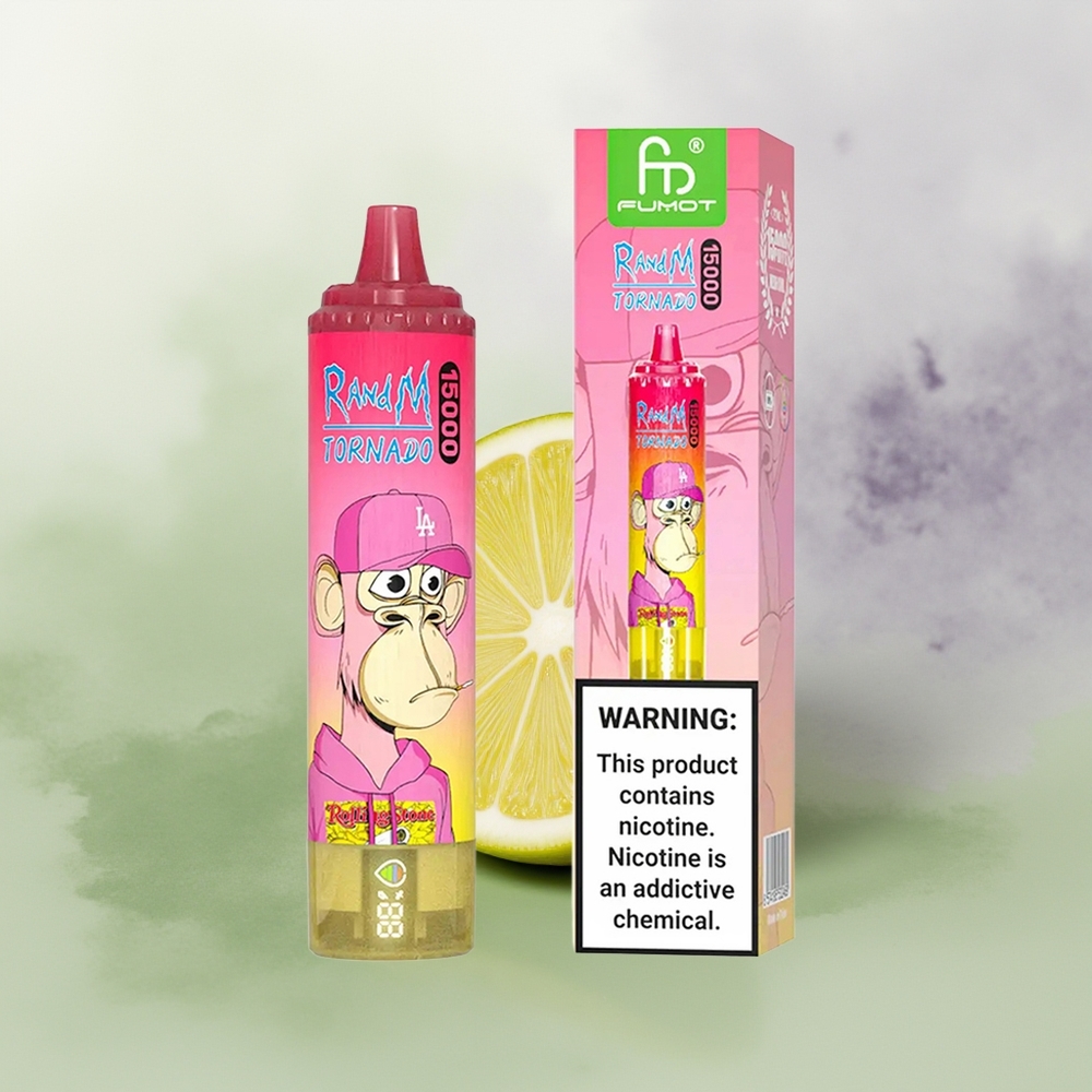 Wholesale Pakistan RandM Fumot Tornado 15000 Puffs Disposable Vape Lemon 0%,2%,3%,5% Nicotine Contain