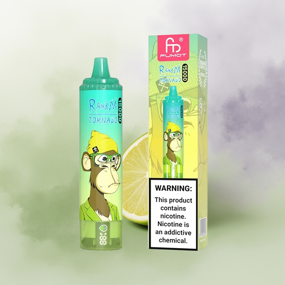 Wholesale Pakistan RandM Fumot Tornado 15000 Puffs Disposable Vape Lemon Lime 0%,2%,3%,5% Nicotine Contain