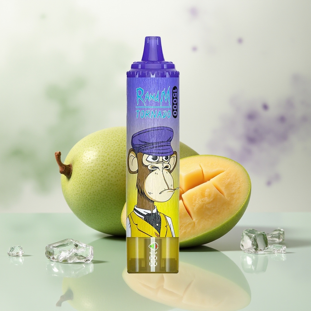 Wholesale Pakistan RandM Fumot Tornado 15000 Puffs Disposable Vape Mango On Ice 0%,2%,3%,5% Nicotine Contain