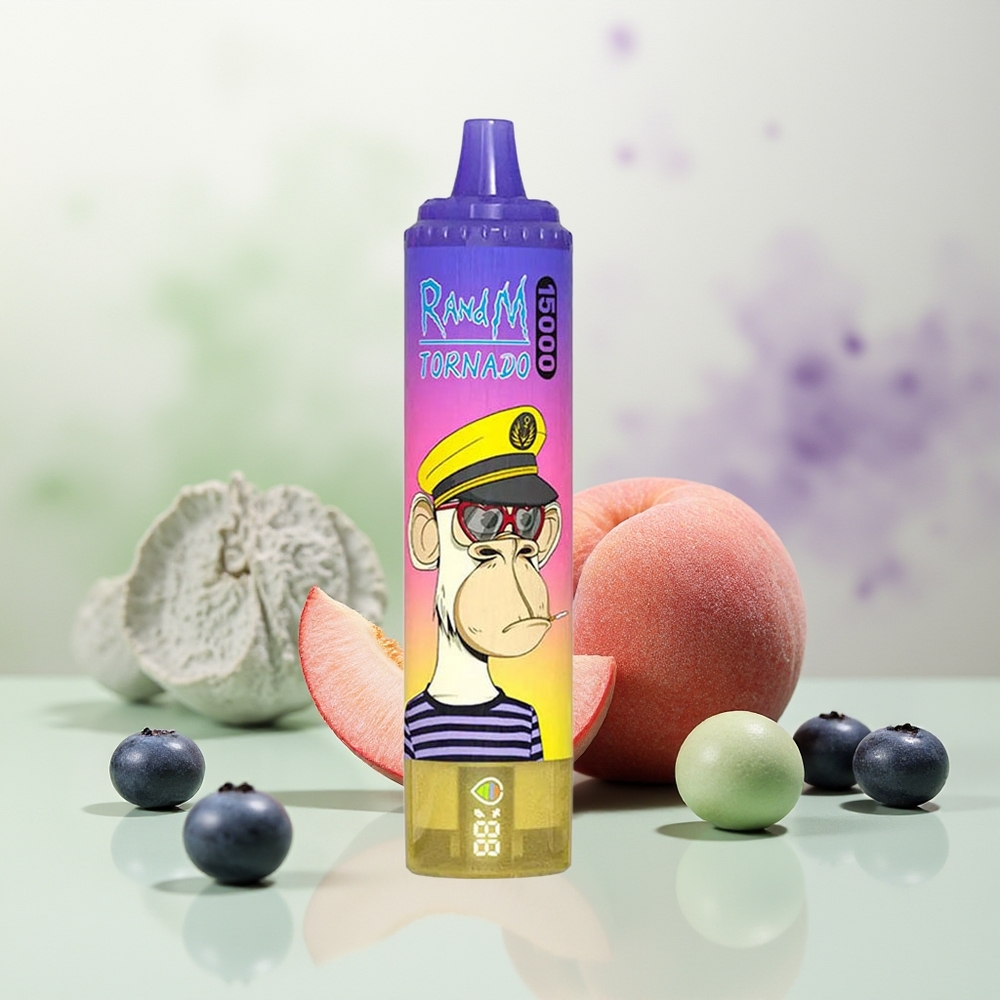 Wholesale Pakistan RandM Fumot Tornado 15000 Puffs Disposable Vape Peach Blueberry Candy 0%,2%,3%,5% Nicotine Contain